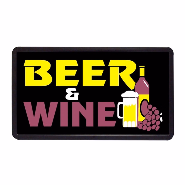 Beer & Wine 13" x 24" Simulated Neon Sign