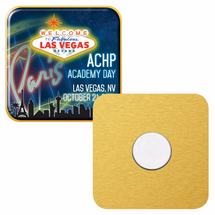 Express Texture Tone 1" Square Lapel Pin With Rounded Corners and Magnet Back
