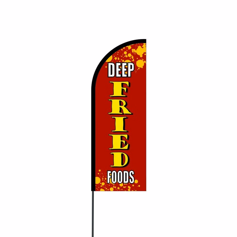 Deep Fried Foods Flag Kit Hardware 17' Feet Feather Flag Sign Outdoor Banner