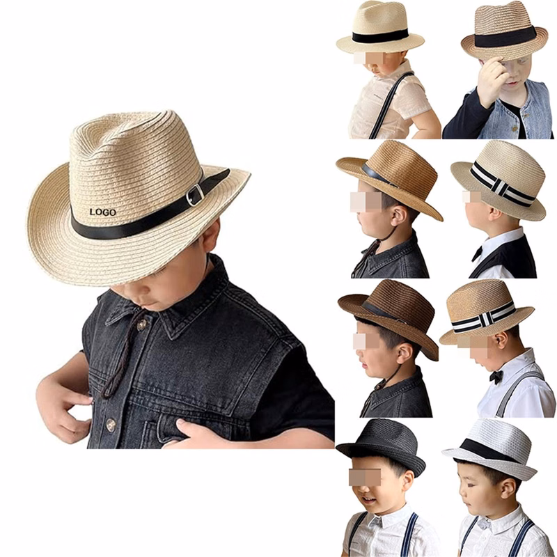 Straw Fedora Sun Hat for Kids