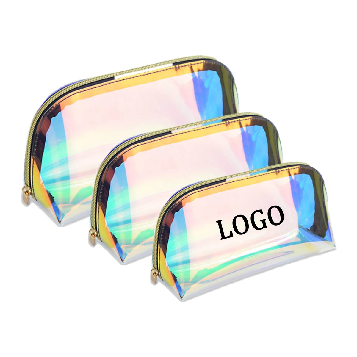Clear Iridescent Cosmetic Pouch 1