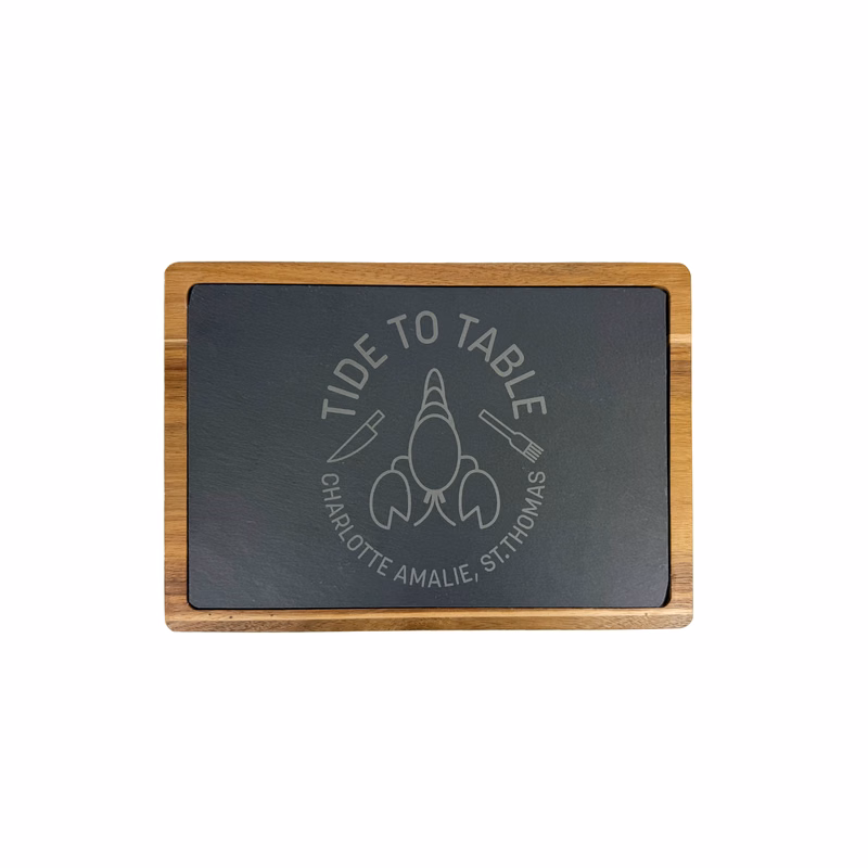 Acacia Wood and Slate Cutting Board