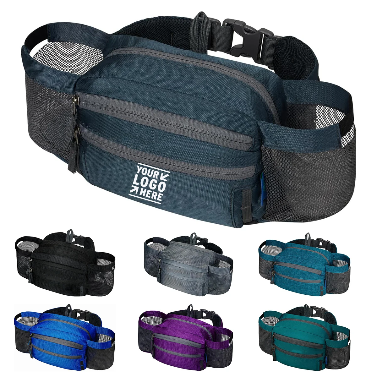 Woman Man Lightweight Fanny Waist Bag Large Hiking Fannie Pack Lumbar Belt With Two Water Bottle Ho 1