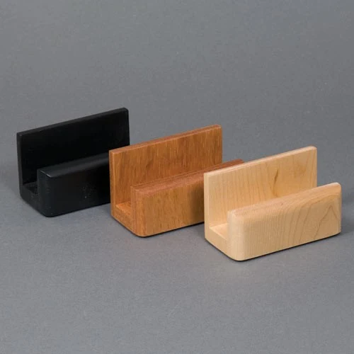 Single Pocket Solid Wood Business Card Holder 1