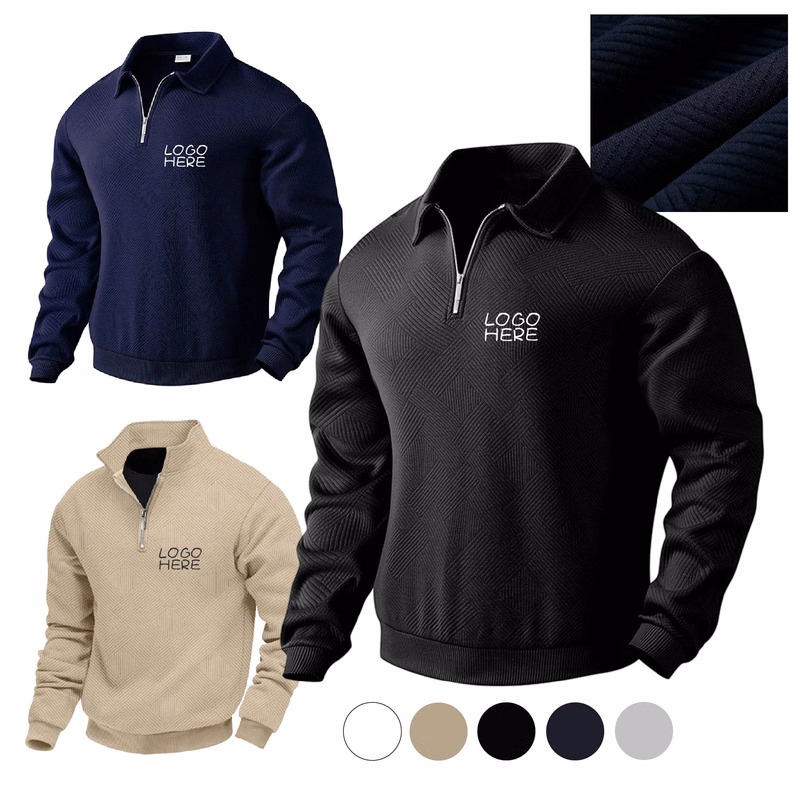 Knit Texture Sweatshirt Fashion Leisure Coat