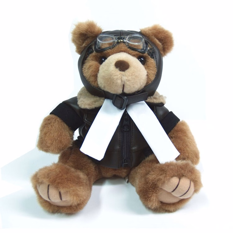 12" Brown Aviator Bear