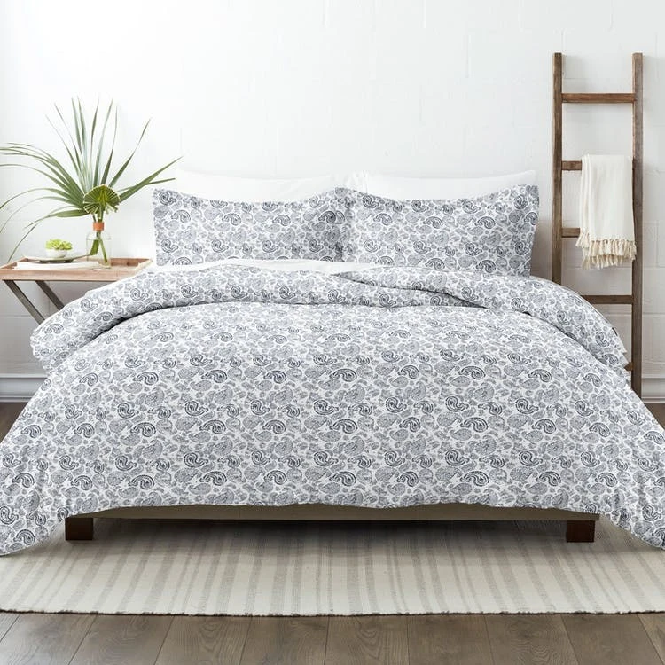 Twin Duvet Cover Sets - Paisley Print Navy 2 Piece 1
