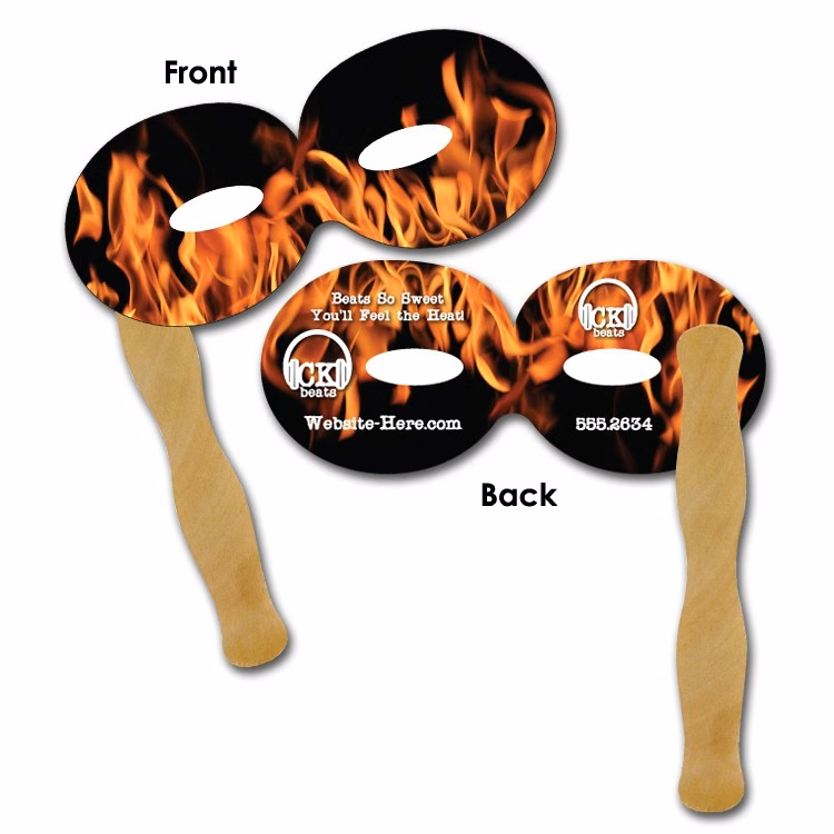 Party Mask (Round) - Laminated - 3.5x8.25 - 14 pt.
