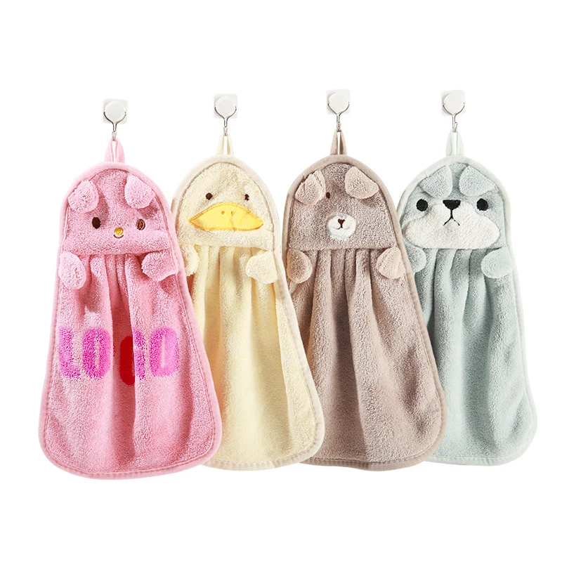 Cute Fuzzy Fleece Animal Children Hand Towel 1