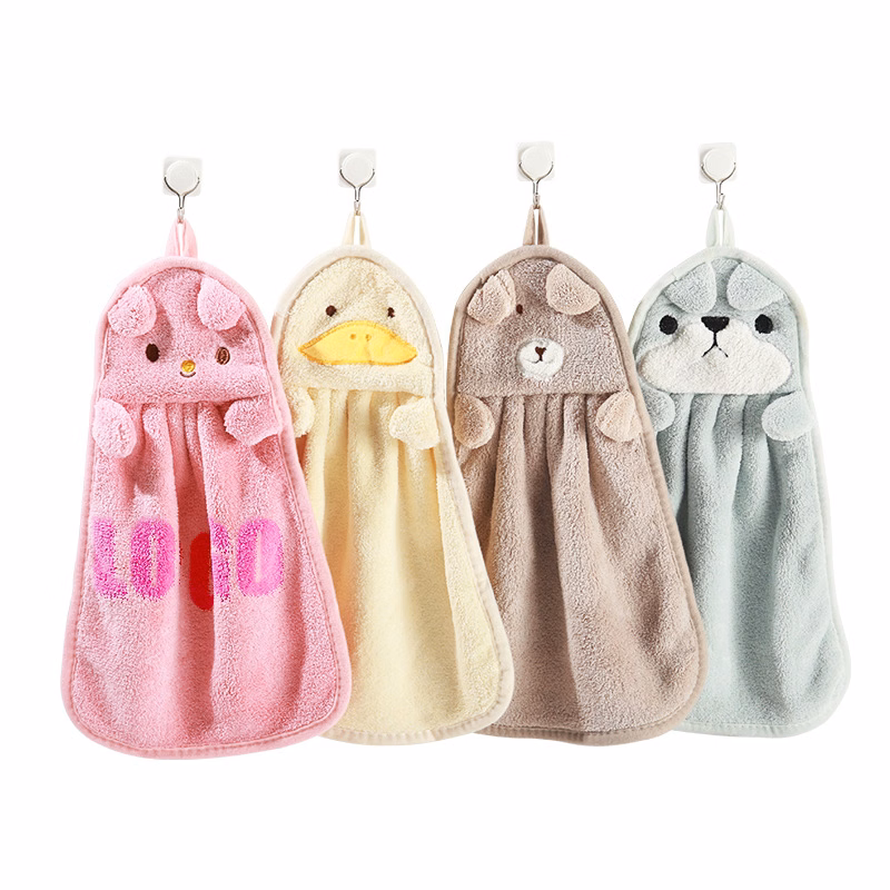 Cute Fuzzy Fleece Animal Children Hand Towel