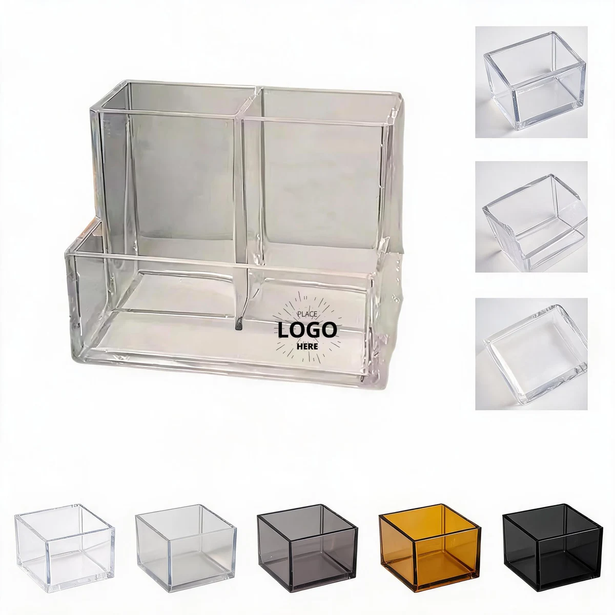 Clear Acrylic Multi Compartment Desk Organizer 1