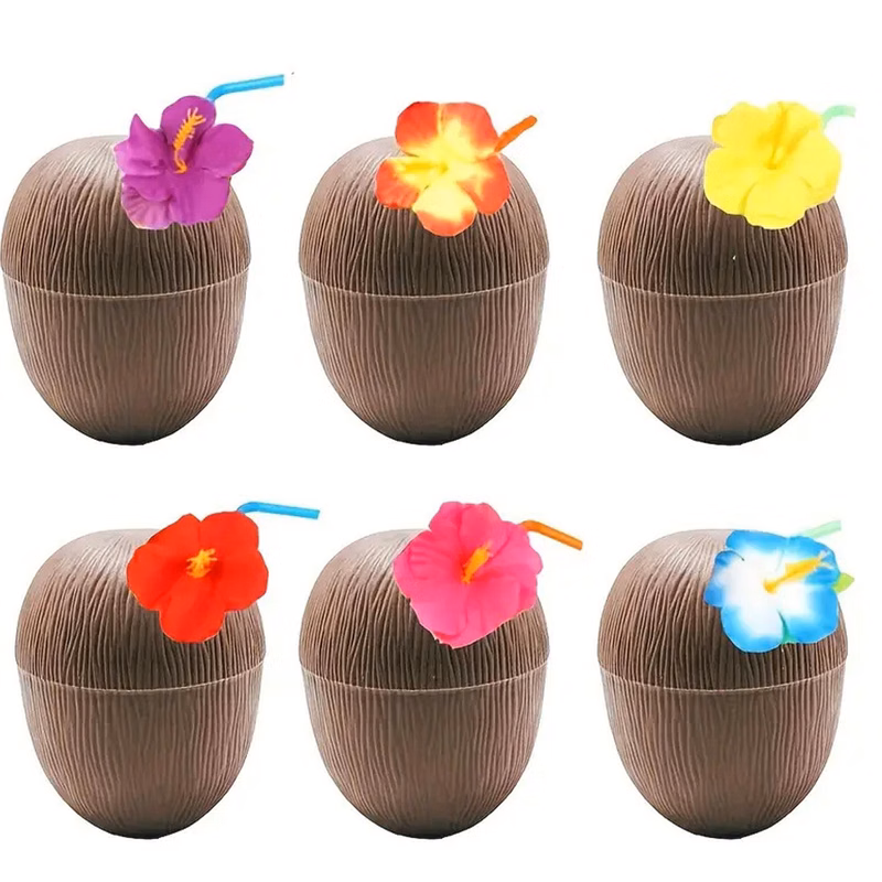 17oz Tropical Drink Cups ?CCoconut Style 5"L X 4"W