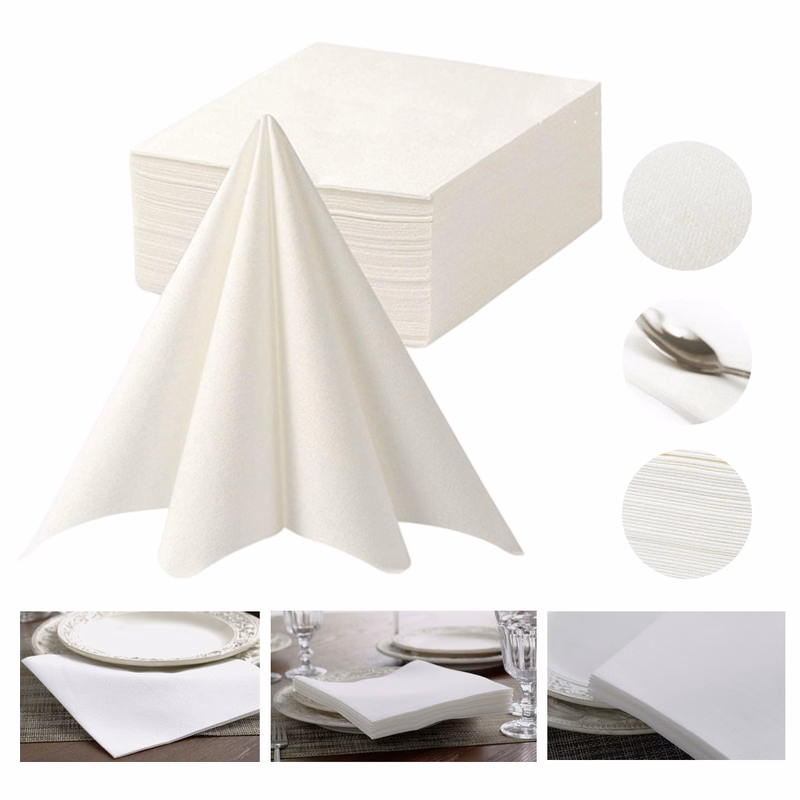 White Disposable Lint-Free Paper Napkins