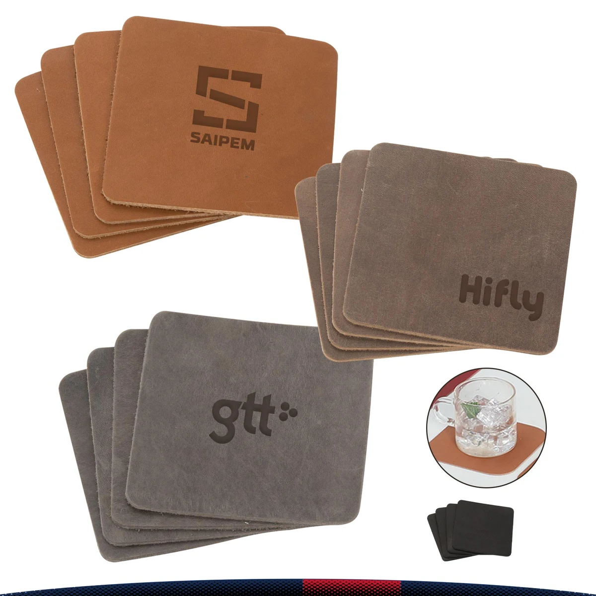 Bevestay Leather Coaster Set 1