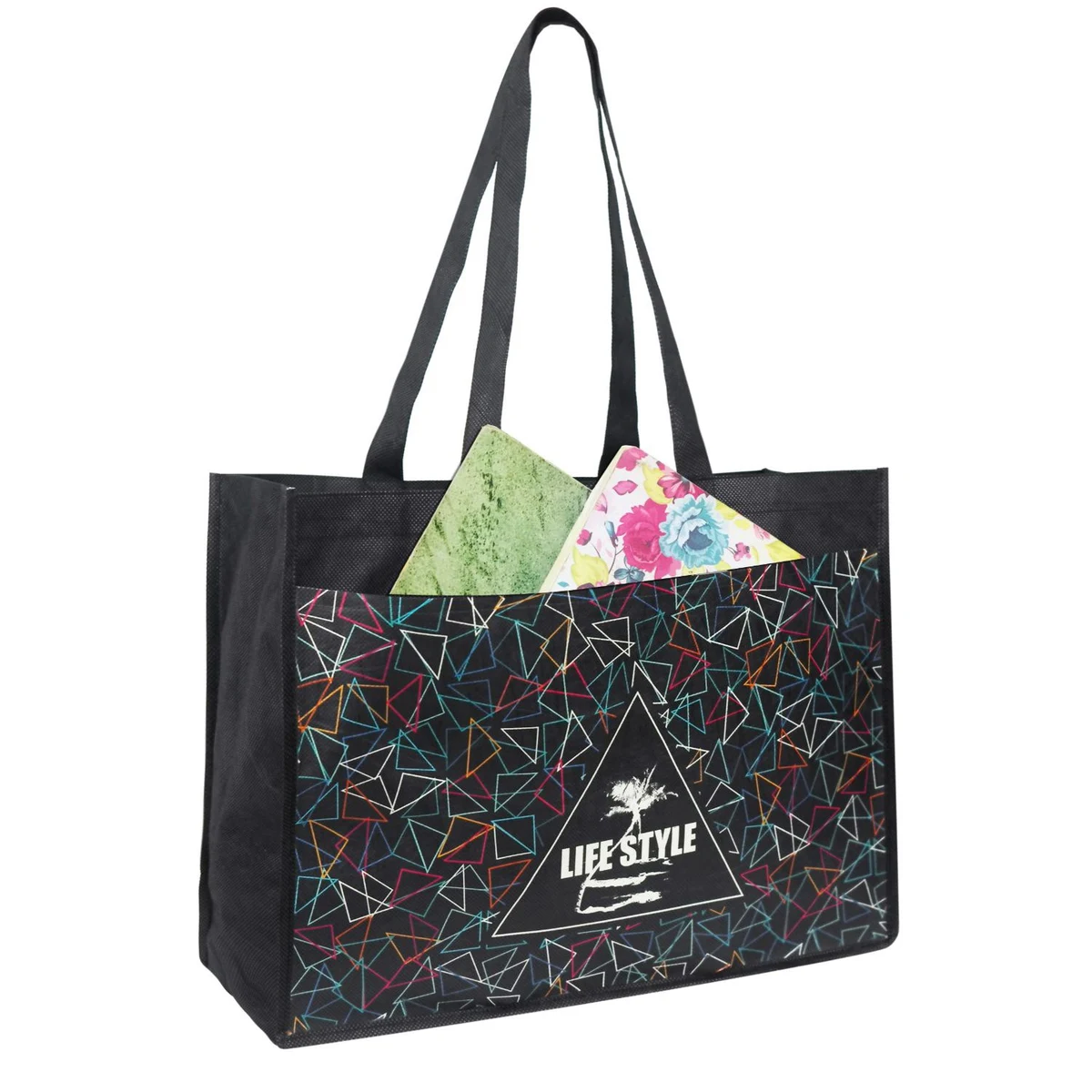 100 GSM Durable Extra wide Full Color Shopping Gusset Tote Bag (16" x 12" x 6") 1