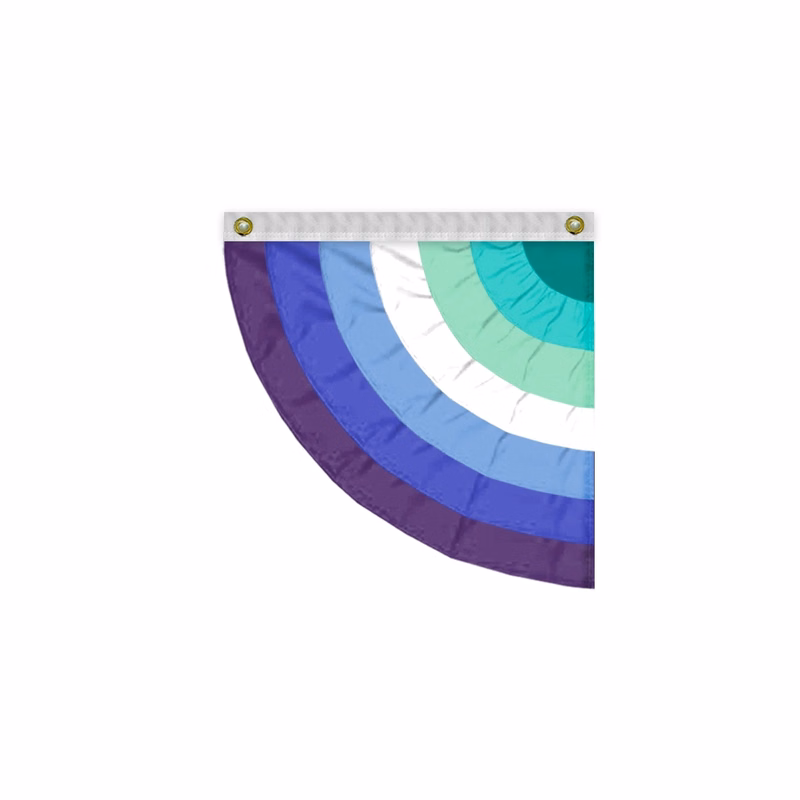 3'x3' Gay Men Pleated Half Fan- Left Side