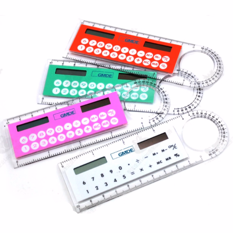 Mini Solar Transparent Ruler Calculator with Magnifier