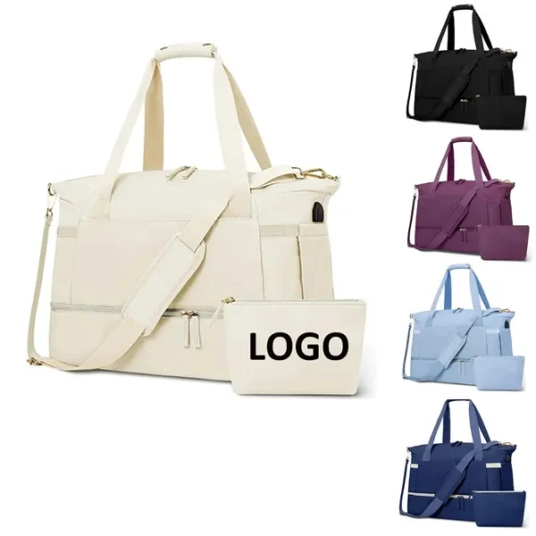 Large Capacity Travel Bag With USB Charging And Small Pouch 1