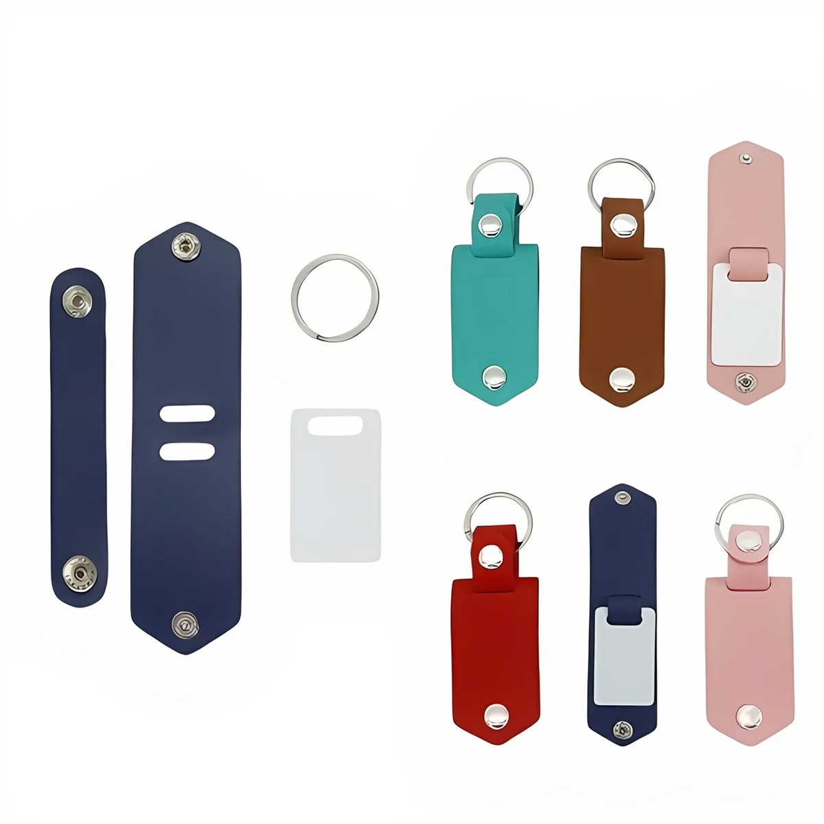 PU Leather Keychain W/ Aluminum Insert 1