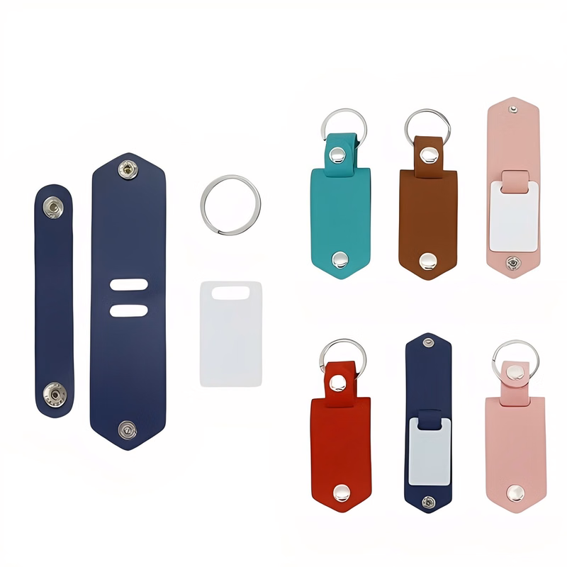 PU Leather Keychain W/ Aluminum Insert