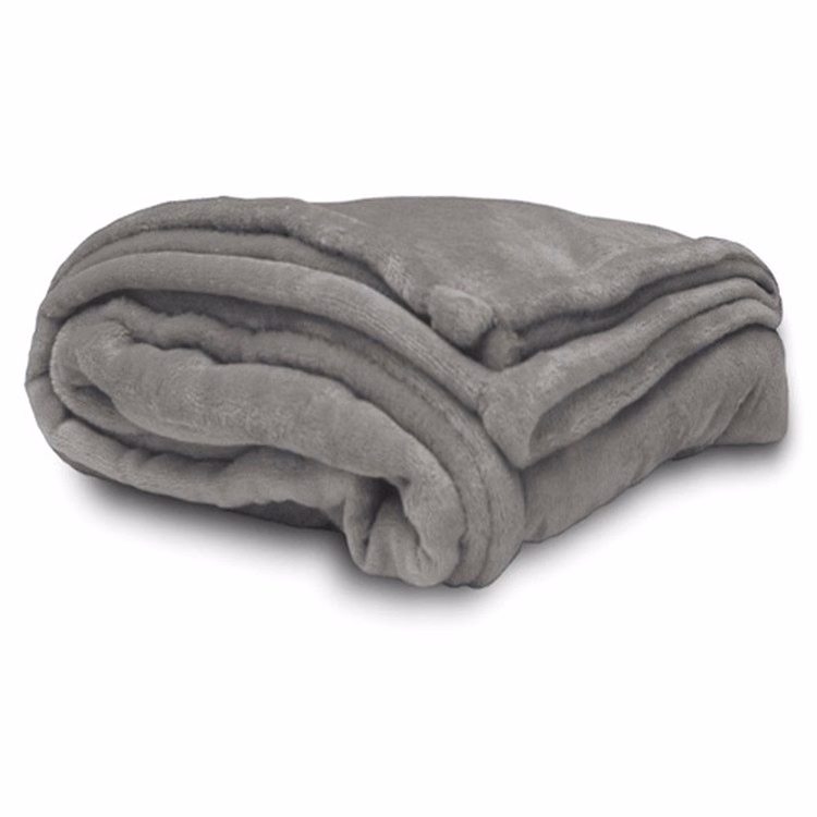 Grey Oversized Faux Micro Mink Throw Blanket