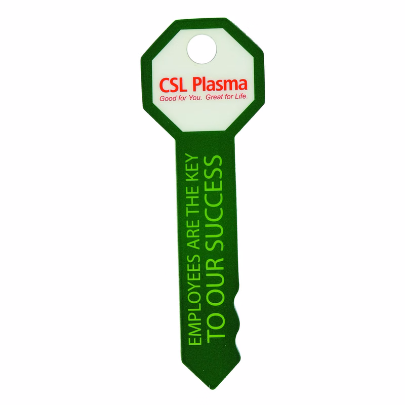 4.5"W x 1.5"H Key Shaped Key Tag