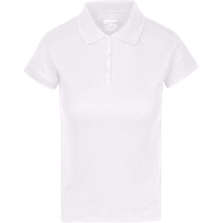 Juniors' Polo Uniform Shirts - White Size XL