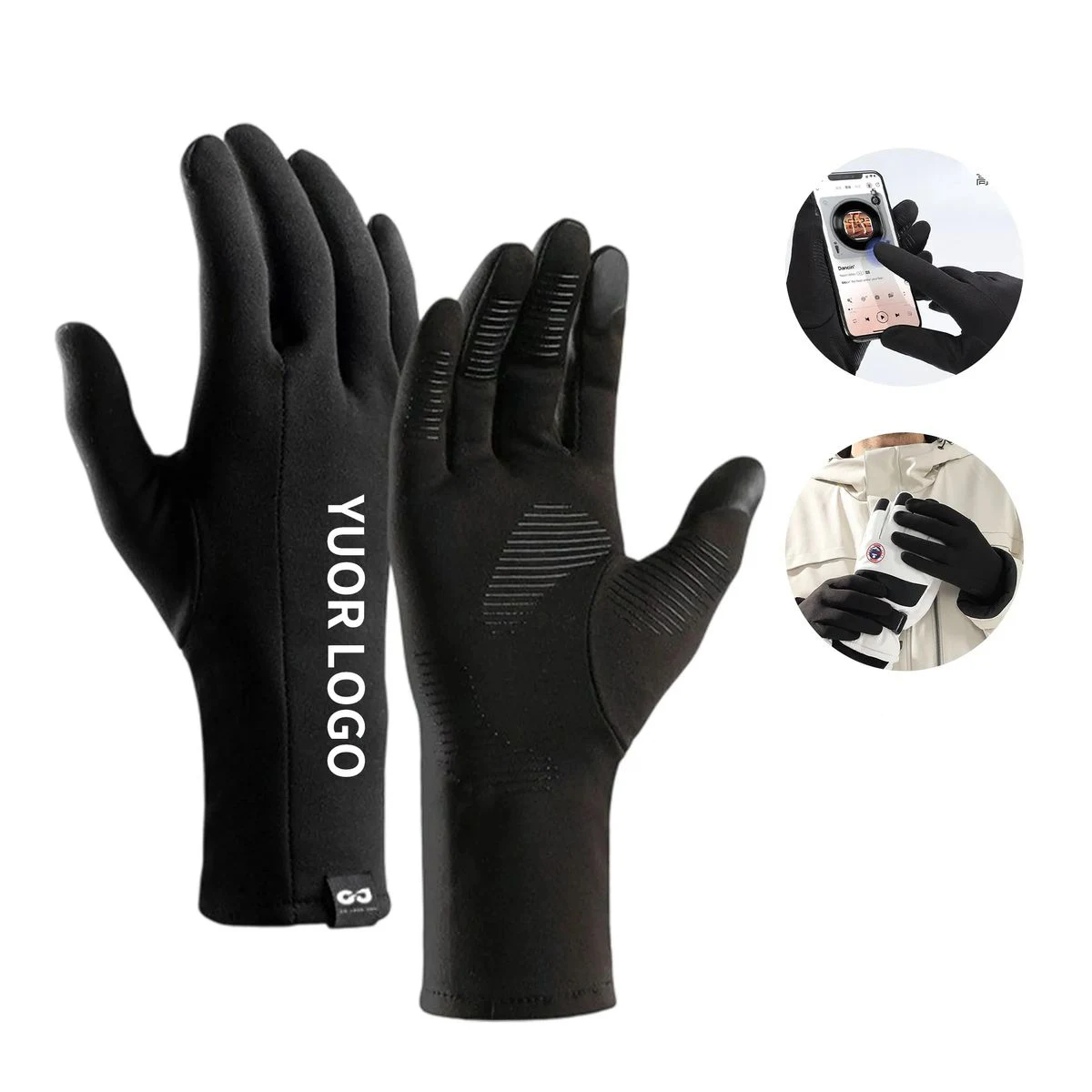 Nylon Ski Gloves with Plush Lining for Warmth 1