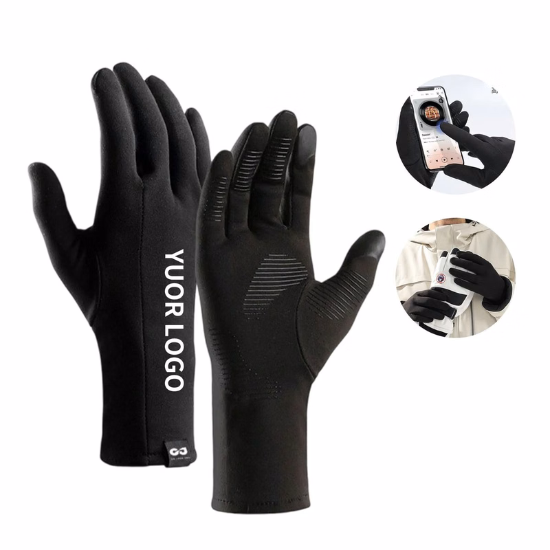 Nylon Ski Gloves with Plush Lining for Warmth