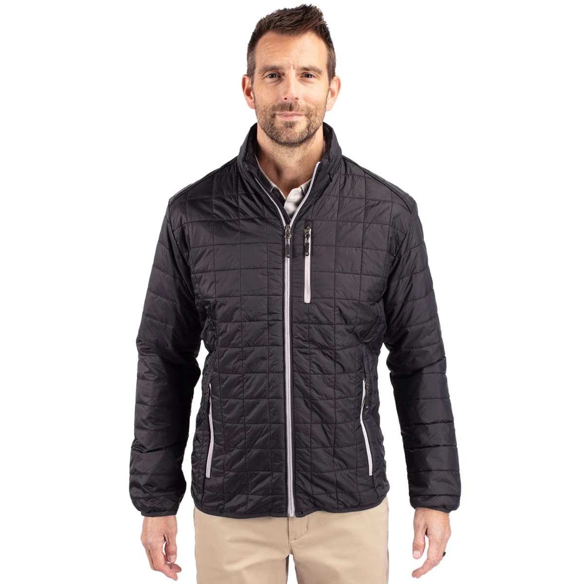 Cutter & Buck Rainier Recycled Insulated Puffer Mens Big & Tall Full Zip Jacket Big & Tall 1