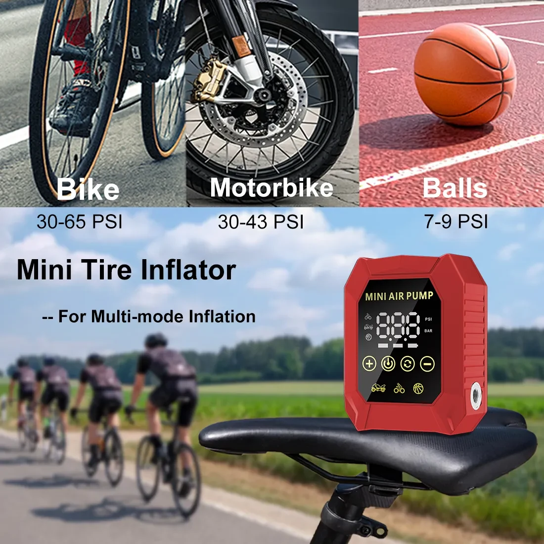 150PSI Electric Bike Pump Mini Air Compressor 1