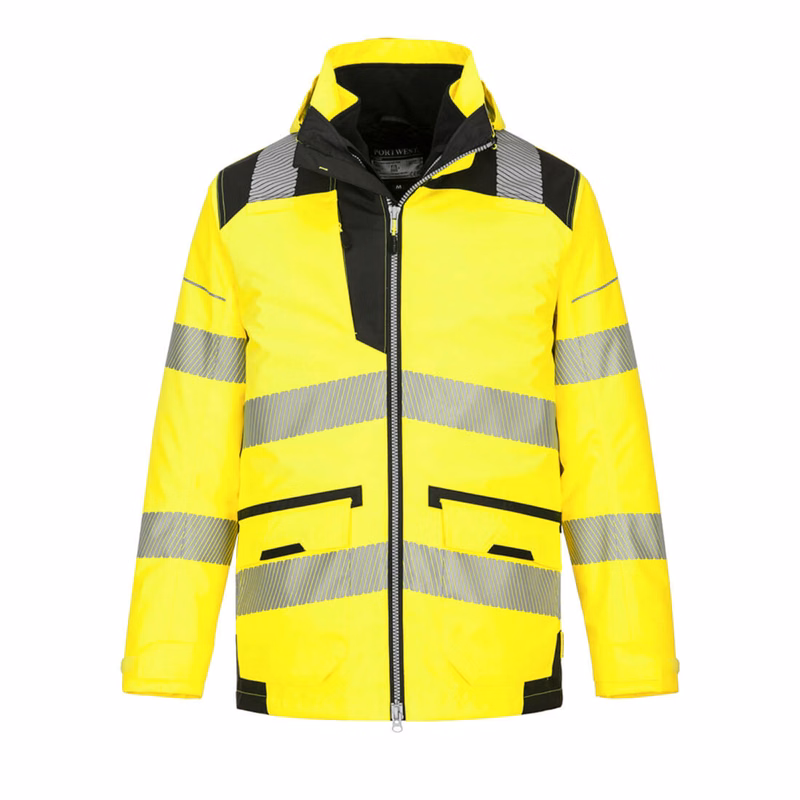 PORTWEST® Waterproof PW3 Hi-Vis Breathable 5-in-1 Jacket w/ UPF 40 Protection