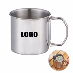 Versatile 540ml Foldable Handle Stainless Steel Cup