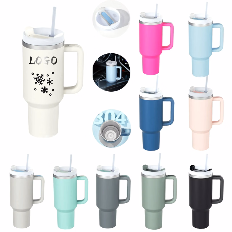 40OZ Vacuum Insulated Travel Iced Cup With Lid And Straw