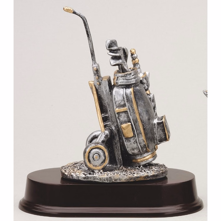 7" Golf Trolley Golf Resin Award