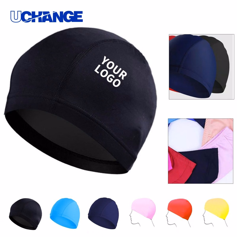 Polyester Swim Cap with Elastic Design for Swim Use 8" x 5.5"