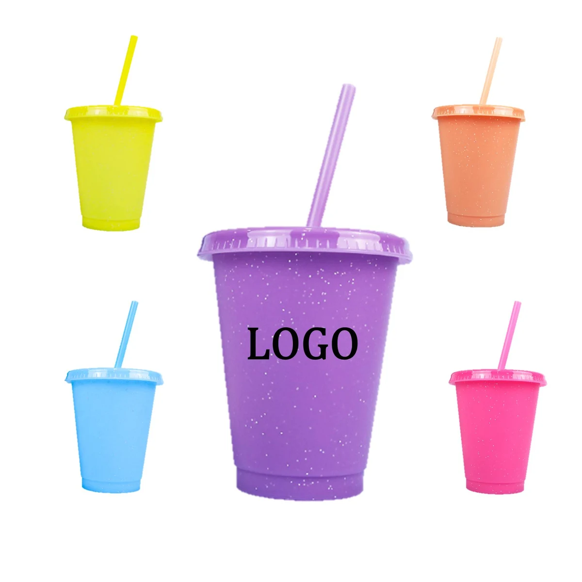 16 Oz. Glitter Color Changing Cup w/Lid 1