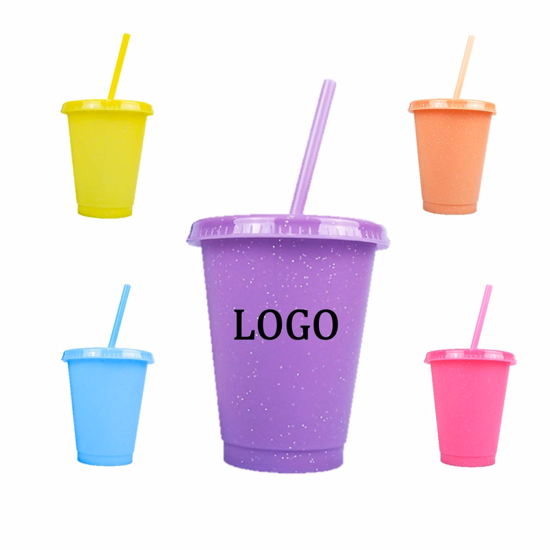16 Oz. Glitter Color Changing Cup w/Lid