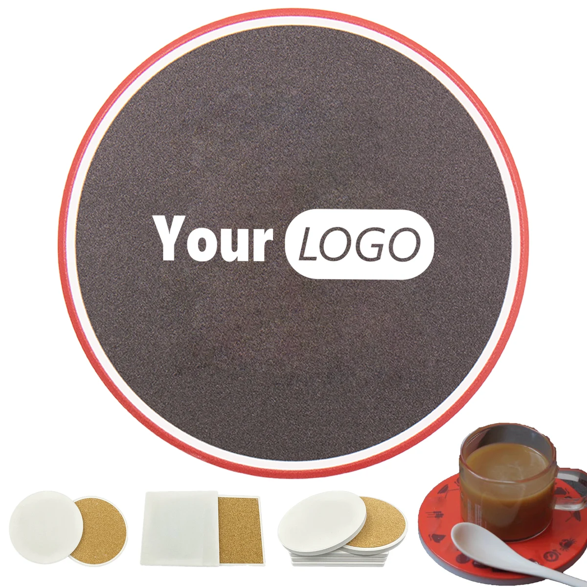 Ceramic Customizable Water Absorbing And Heat-Insulating Coaster 1