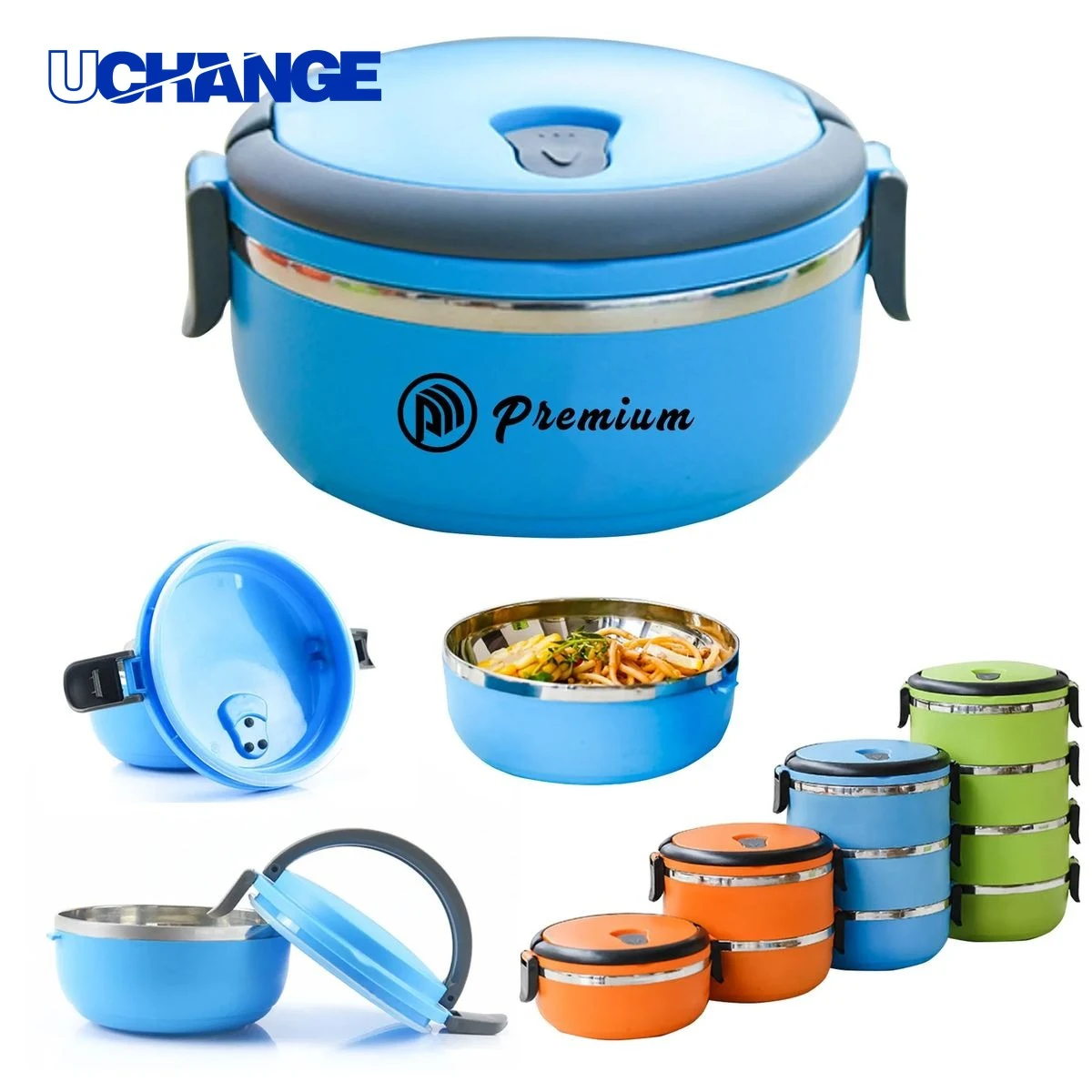 Tier Stackable Round Bento Lunch Box 1