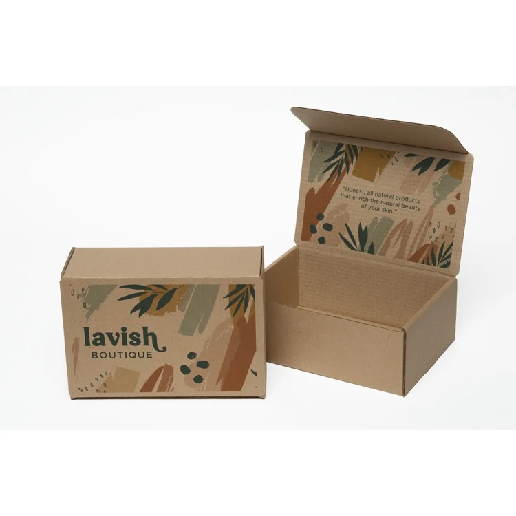 Full Color Natural Brown Display Mailer Box w/2 Sided Imprint 10" x 7" x 4" 1