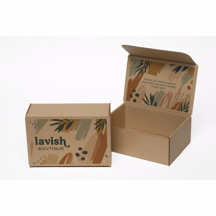 Full Color Natural Brown Display Mailer Box w/2 Sided Imprint 10" x 7" x 4"