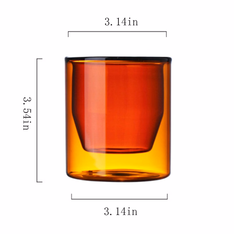 8oz Double Wall Glass Cup