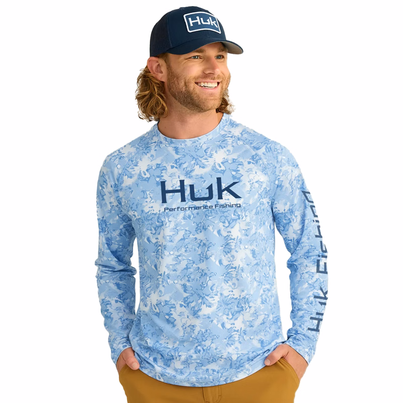 Huk® Men's Fin Flats Print Performance Full Sleeve Fishing Shirt