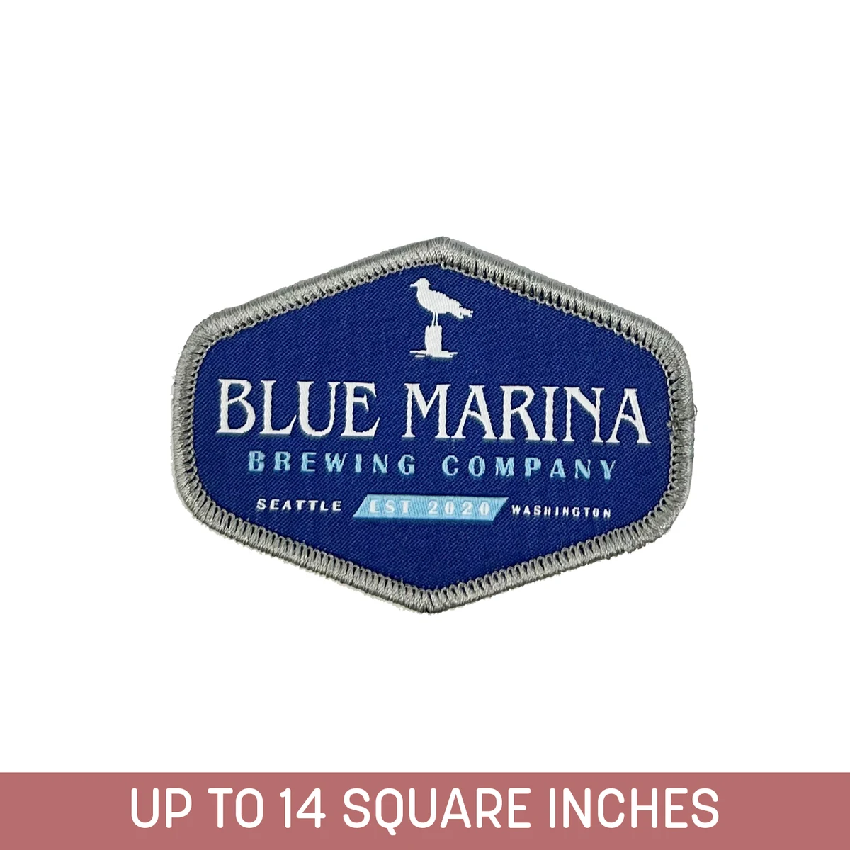 Standard Shape Woven Label Up To 14 Sq. Inches W/ Embroidery Backing And Embroidered Edge (5-Ply) 1