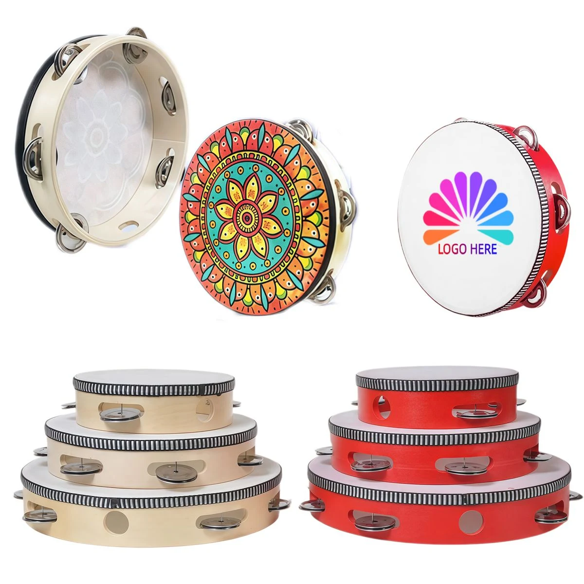 8" Wooden Tambourine 1