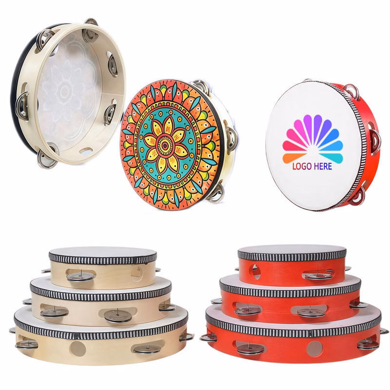 8" Wooden Tambourine