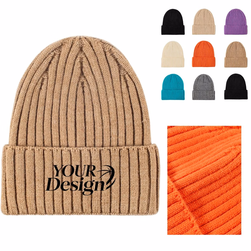 Soft Warm Slouch-Style Knit Beanie Cap