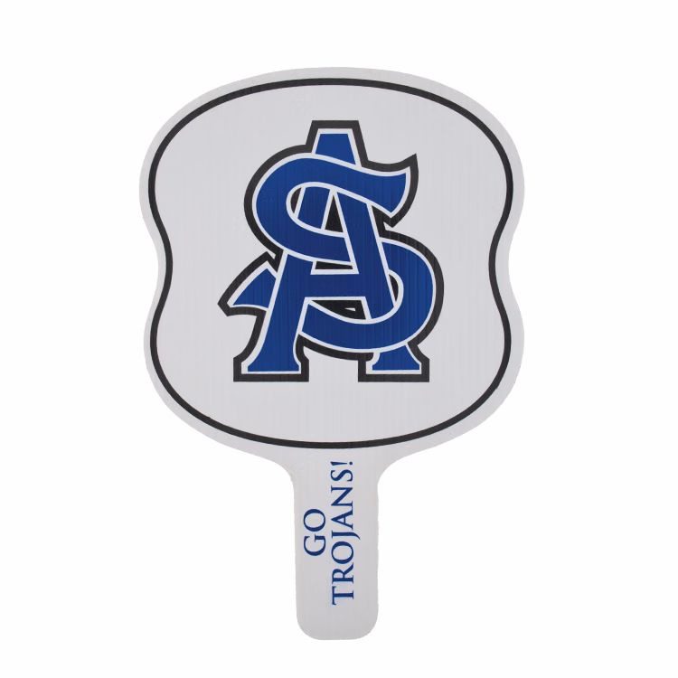Hourglass shape Hand Fan, Screen Printed