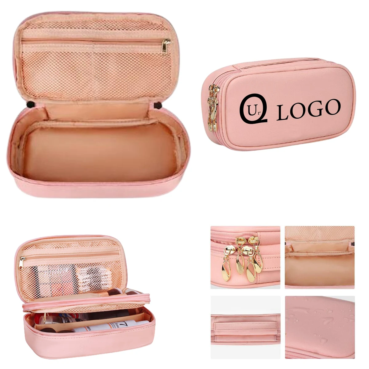 Double Layer Travel Pu Makeup Organizer 1